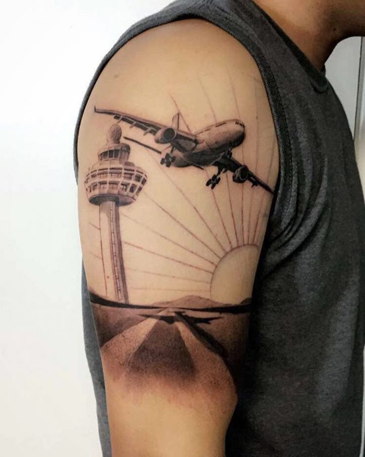 travel airplane tattoo
